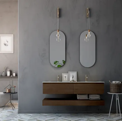 Mobile da Bagno sospeso in legno Linea LN35 di Arteba