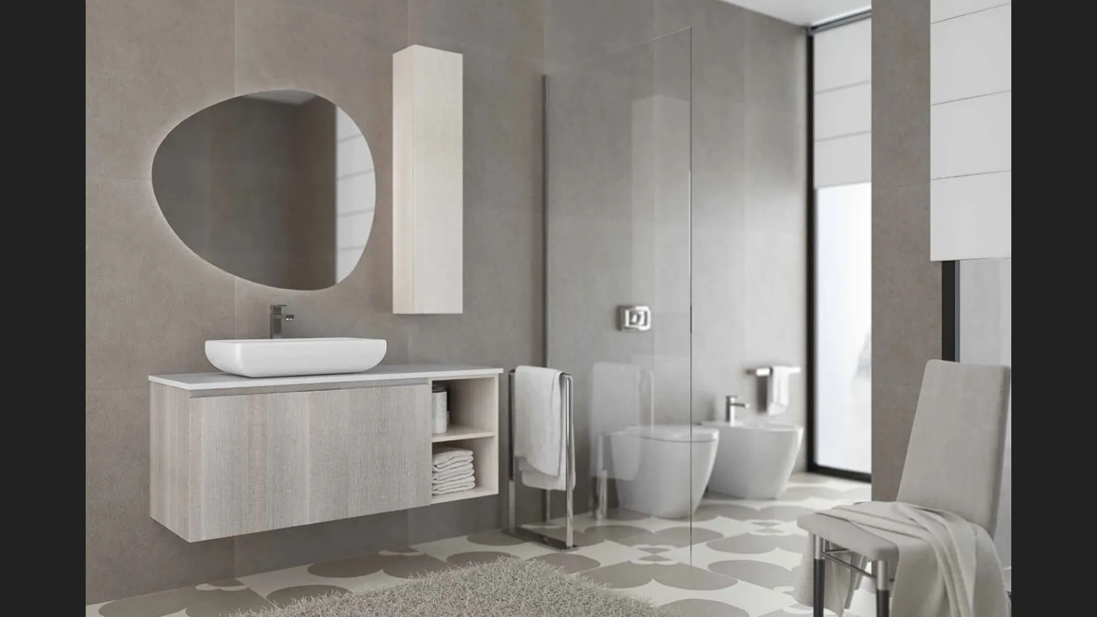 Mobile da bagno sospeso New Smart NS34 di Artebaa