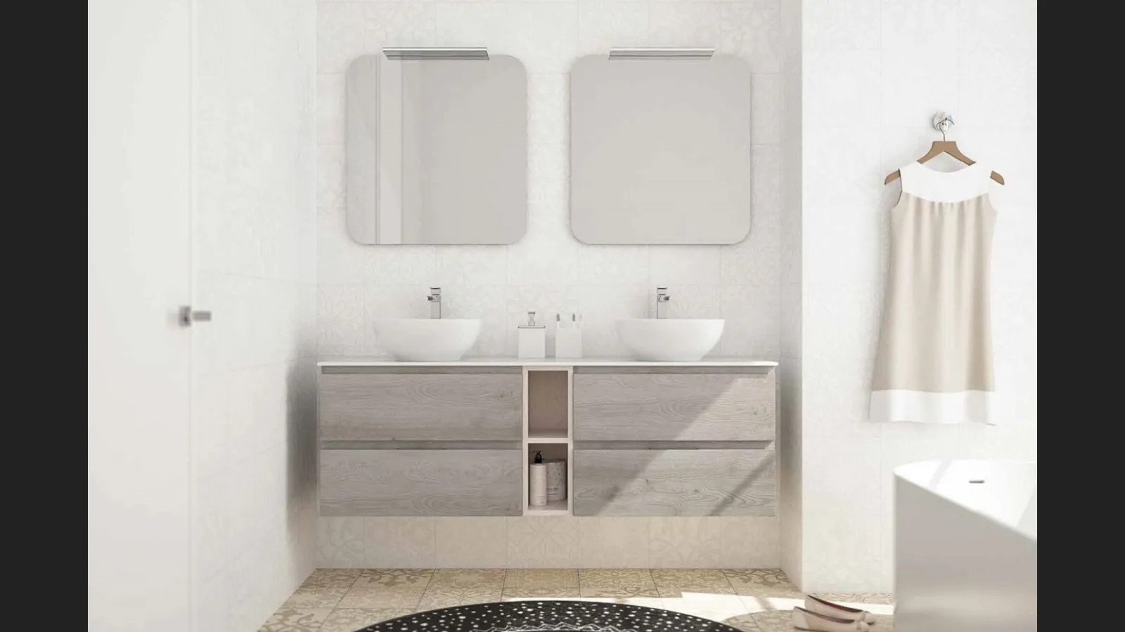 Mobile da bagno sospeso New Smart NS41 di Arteba