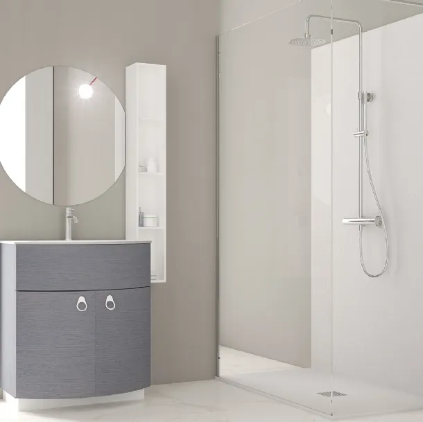 Mobile da Bagno a terra Onda ON03 in legno laccato di Arteba