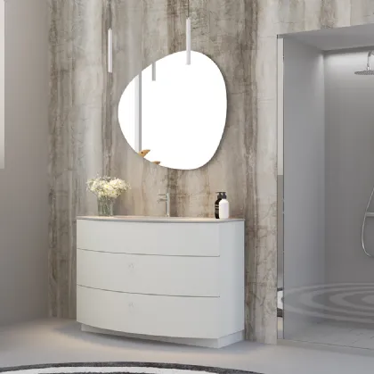 Mobile da Bagno a terra Onda ON10 in legno laccato di Arteba
