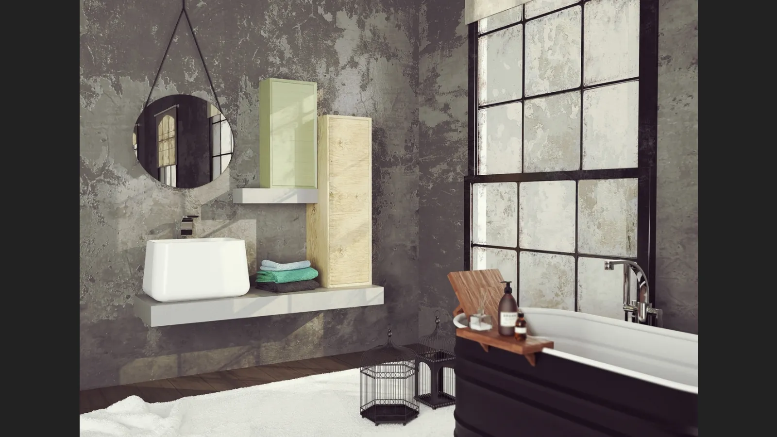 Mobile da Bagno sospeso in legno SuperNatural SN01 di Arteba