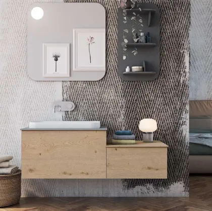 Mobile da Bagno sospeso in legno Linea LN47 Arteba