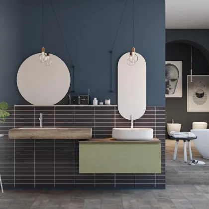 Mobile da Bagno sospeso Linea LN36 in legno laccato di Arteba