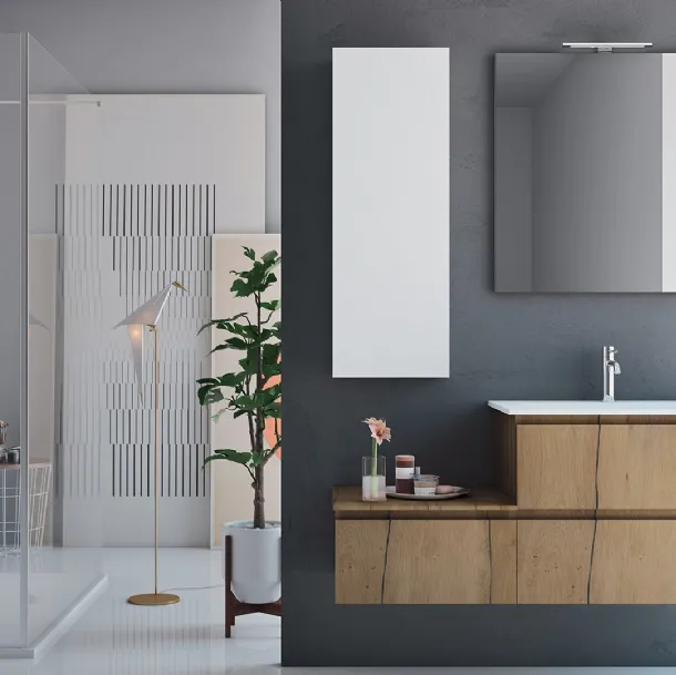 Mobile da Bagno sospeso in legno Linea LN34 di Arteba