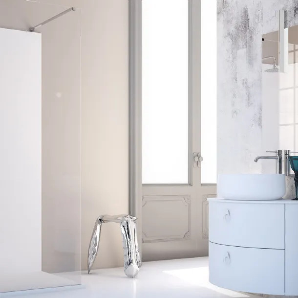 Mobile da bagno sospeso in laccato bianco Onda ON11 di Arteba