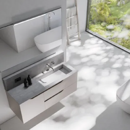 Mobile da bagno sospeso in laccato opaco Rustech RT19 di Arteba