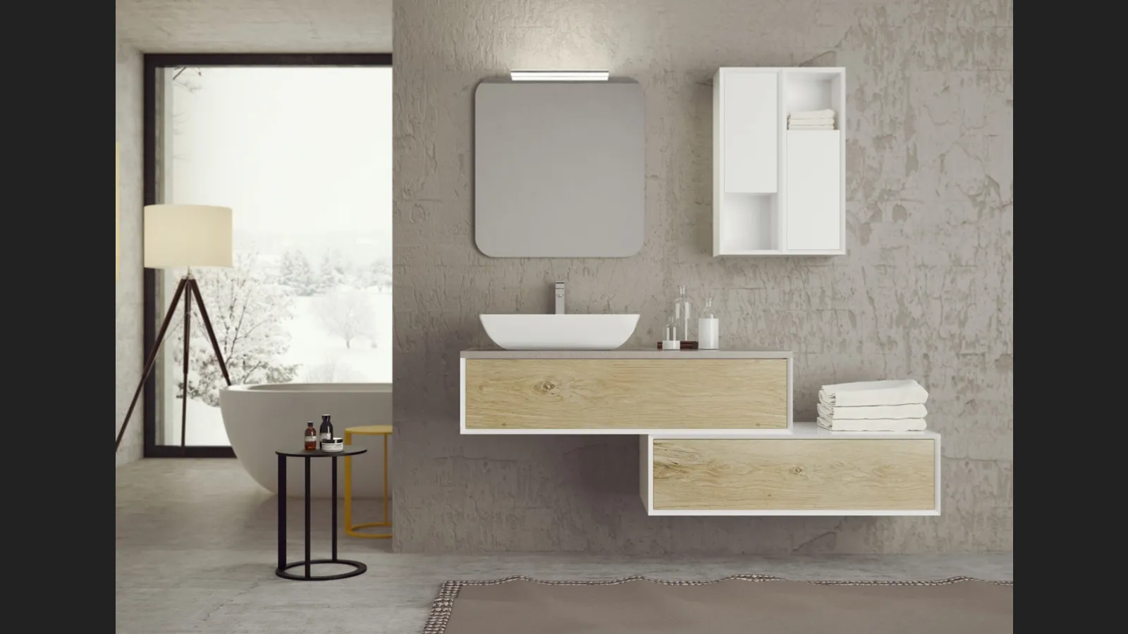 Mobile da bagno sospeso in legno SuperNatural SN09 di Arteba