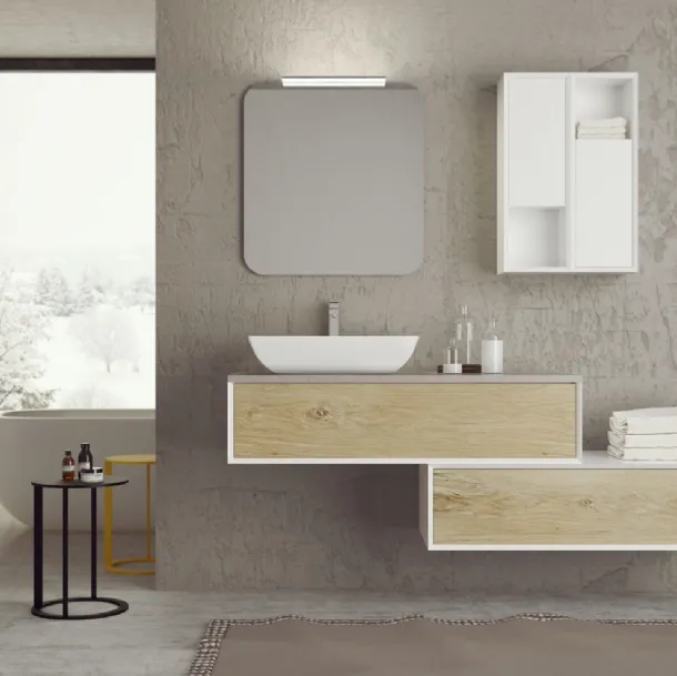 Mobile da bagno sospeso in legno SuperNatural SN09 di Arteba