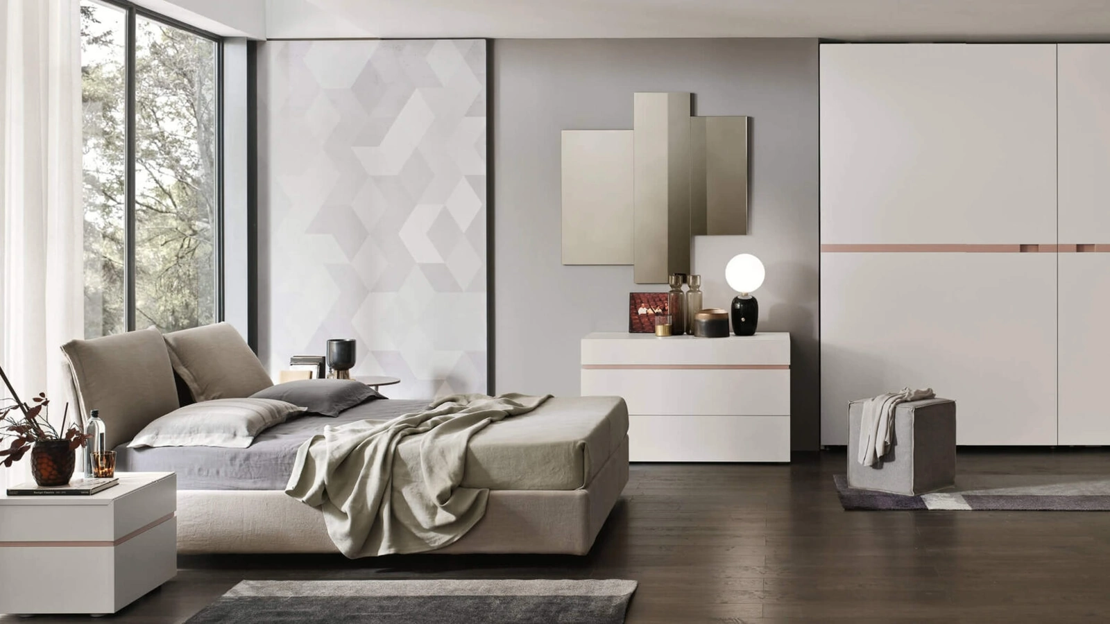 Letto imbottito Lola con contenitore di Maronese