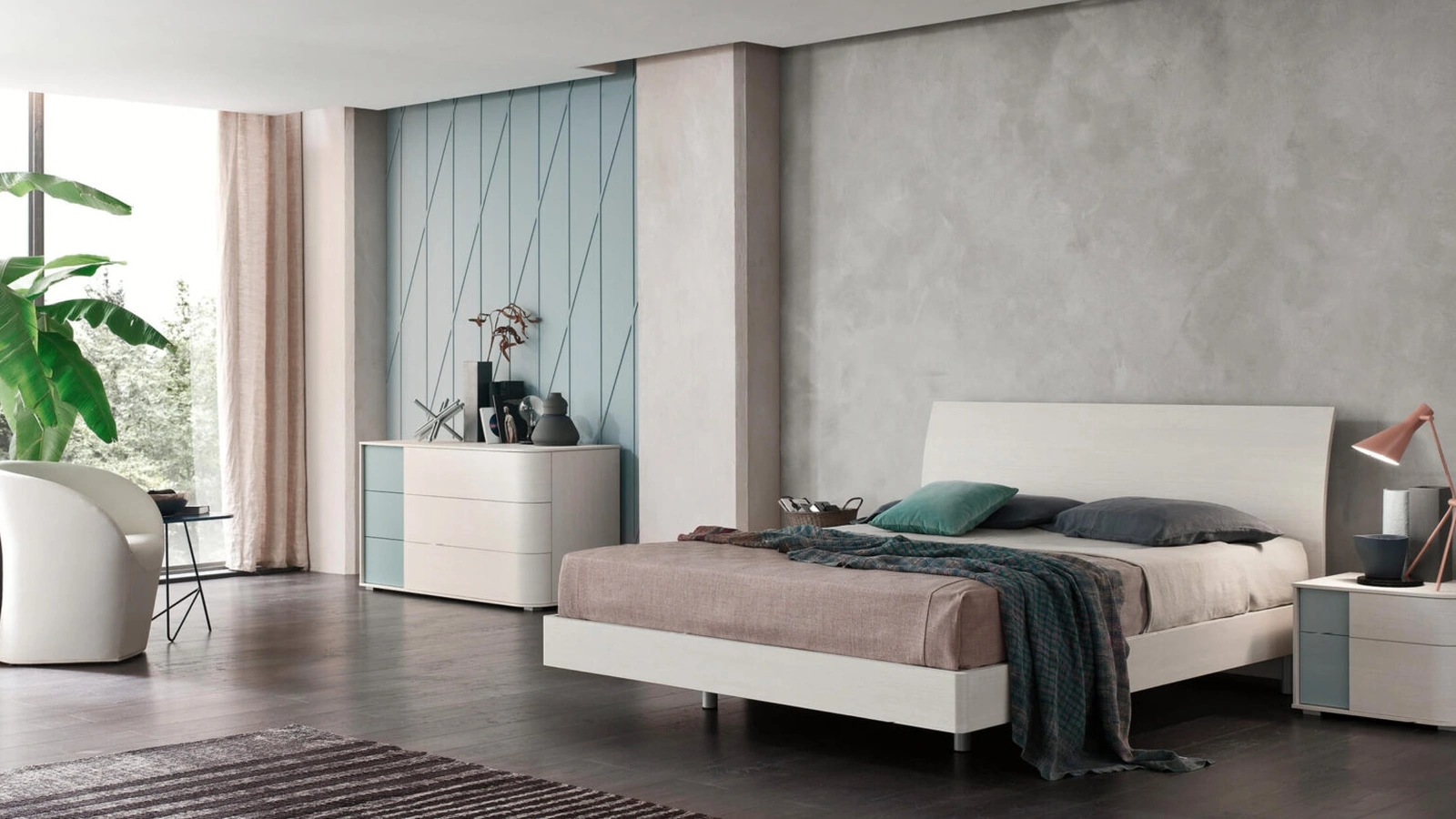 Letto con testiera Vela di Maronese