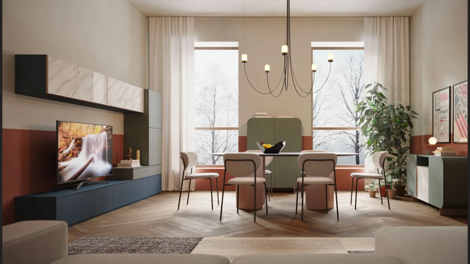 Parete Attrezzata Living LV705 di Giessegi