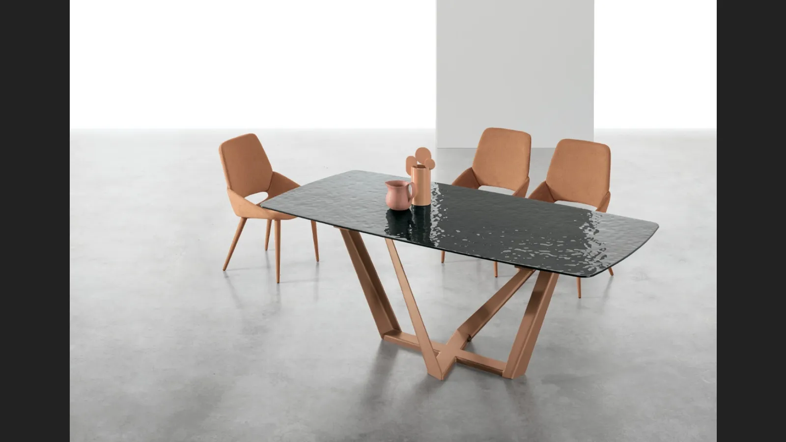 Tavolo allungabile Priamo con top in vetro di Target Point