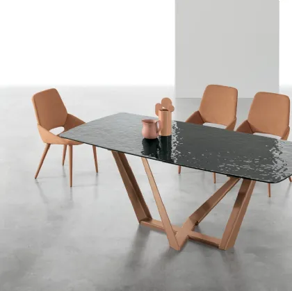 Tavolo allungabile Priamo con top in vetro di Target Point