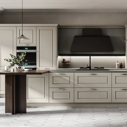 Cucina Classica con isola Asolo 03 in laccato e laminato di Arredo3